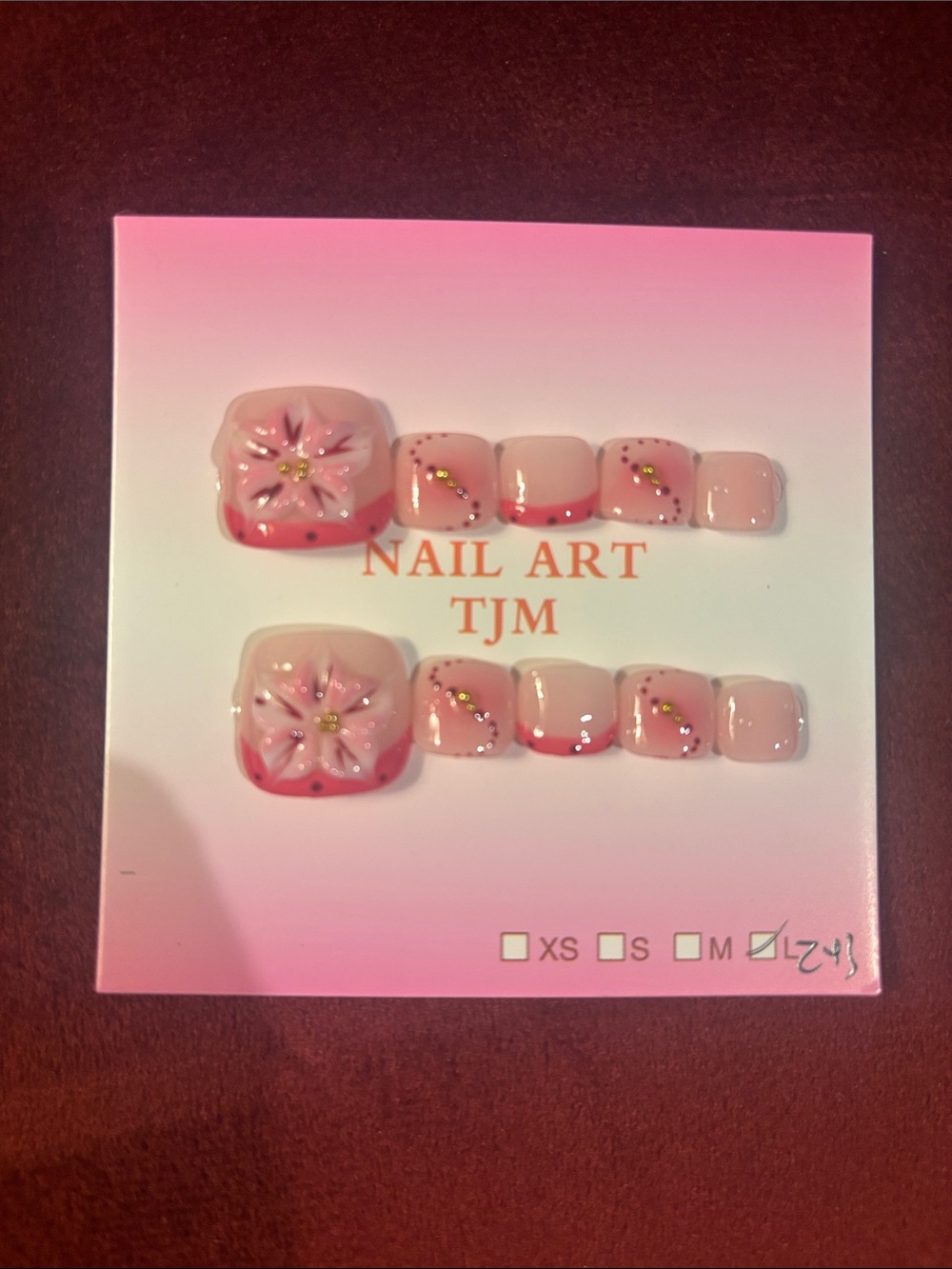 Pink Floral Mixed-Media Nail Art Set